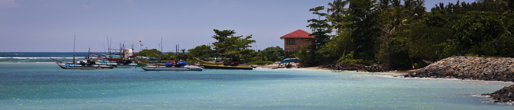 Boats on the Weligama bay, South Coast, Sri Lanka (March 2013)