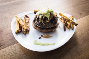 Lebanese burgers with portobello bun