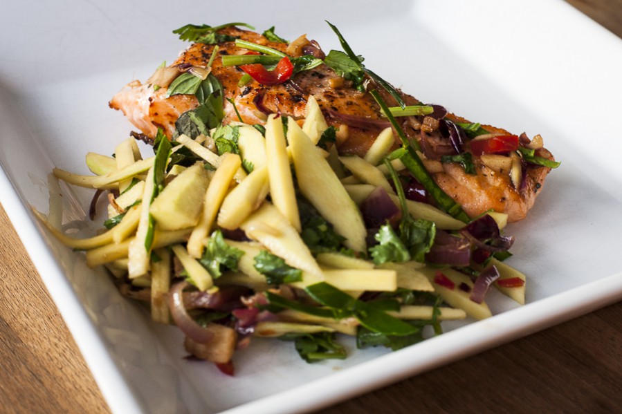 Grilled Salmon and Green Mango Salad