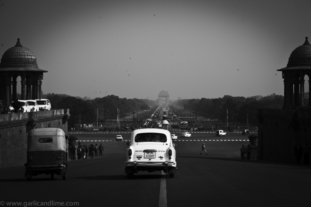 Driving down Raisina Hill, New Delhi, India (January 2013)