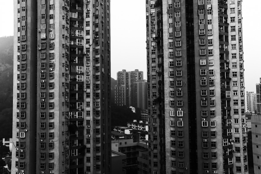 Apartment buildings in Shenzhen, China (January 2014)