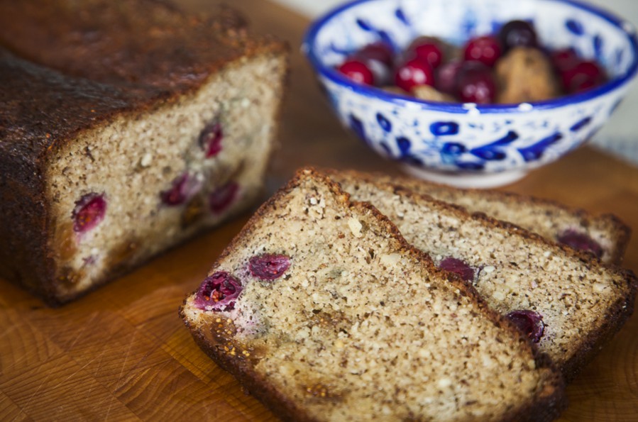 Fig and cranberry loaf