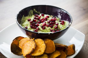 Avocado Tahini Dip with Pomegranate Seeds